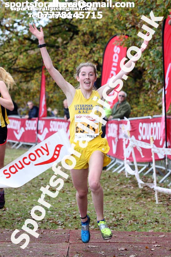 Womens under-17s National Cross Country Relay, Berry Hill Park, Mansfield. Photo:  David T. Hewitson/Sports for All Pics